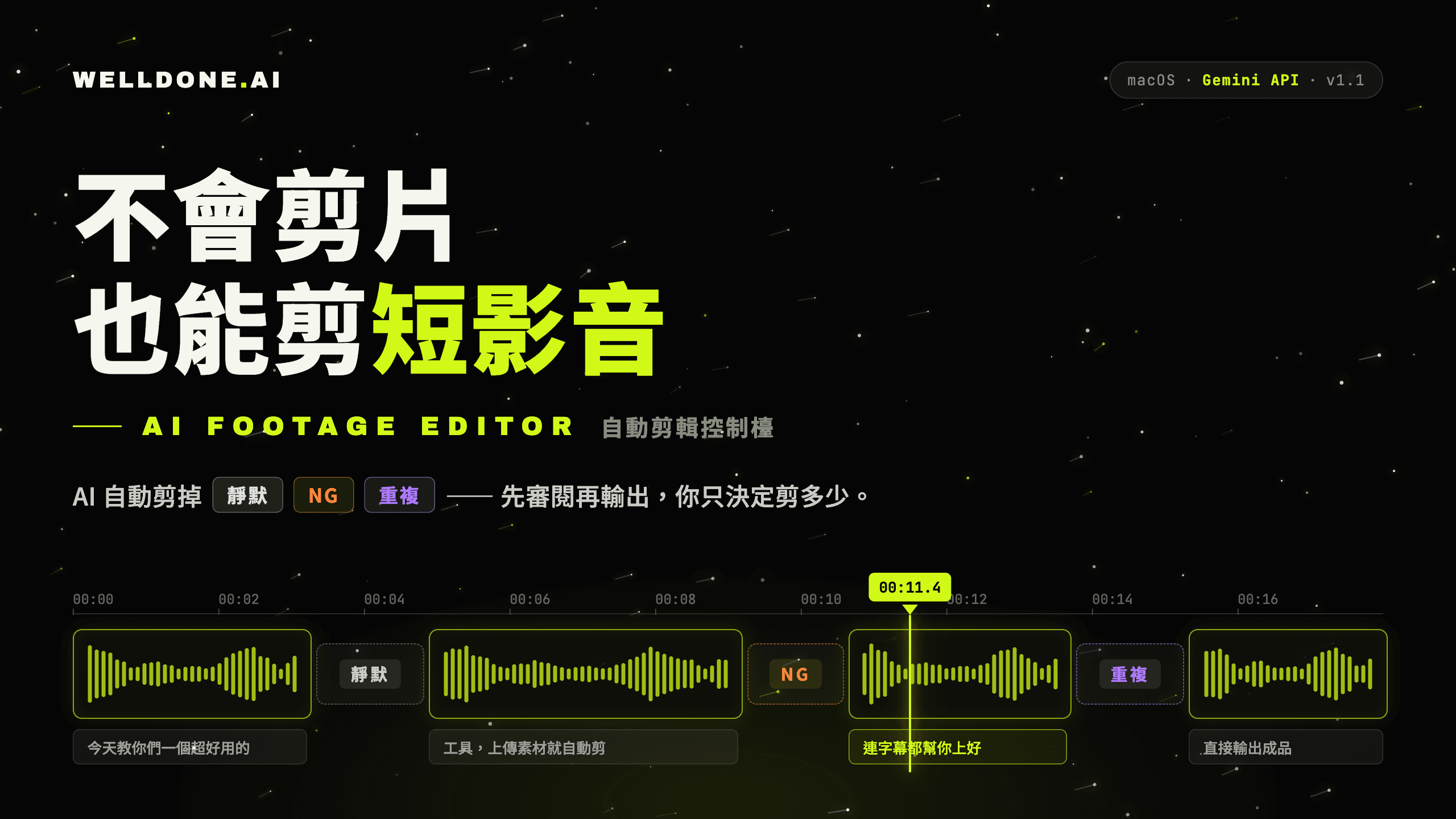 自動剪輯控制檯:不會剪片,也能剪短影音